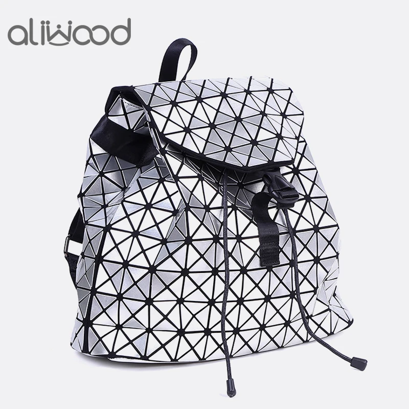 

Aliwood Laser Sequins Women's Backpack Hologram Geometric School backpack for girls Diamond Luminous Backpack Mochila Feminina