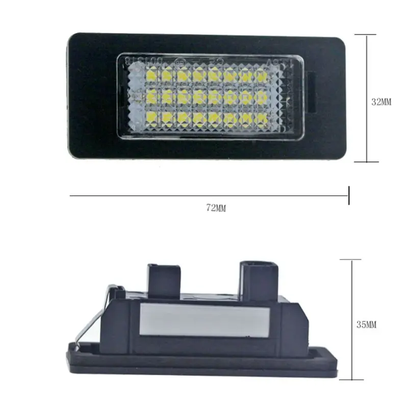 2 шт. 24 светодиодный 3528 SMD светодиодный Подсветка регистрационного номера лампы 6000 К холодный белый, пригодный для BMW E82 E90 E92 E93 M3 E39 E60 E70 X5