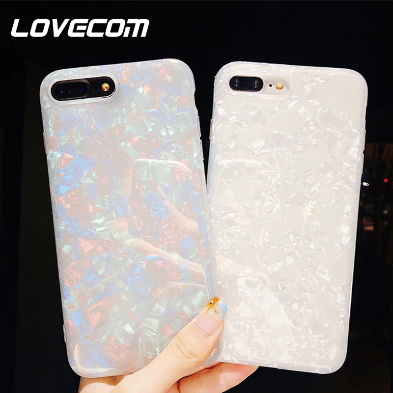 

LOVECOM Glitter Dream Shell Texture Phone Case For iPhone 11 Pro Max XR XS Max X 8 7 6 6S Plus Soft TPU Silicone Back Cover Pure Color