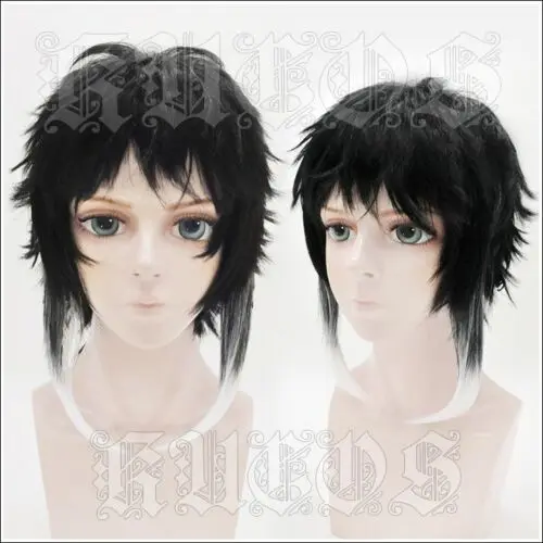 

Anime Bungo Bungou Stray Dogs Ryunosuke Akutagawa Wig Heat Resistant Synthetic Hair Cosplay Wig + Wig Cap