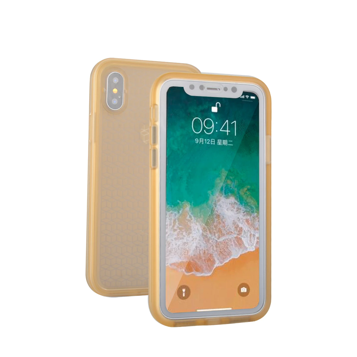 IP68 настоящий водонепроницаемый чехол для телефона для iPhone X, 8, 7 Plus, 6, 6S Plus, полная защита, чехол под водой для iPhone 5, 5S, XR, XS Max - Цвет: Золотой
