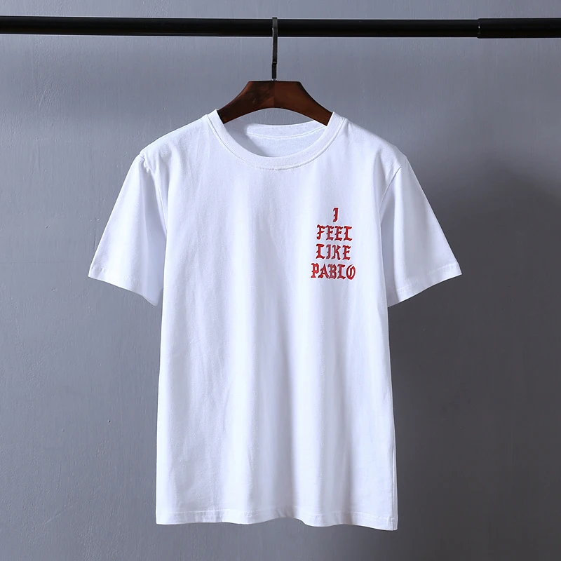 

Kanye West Pablo T Shirt Men I Feel Like Paul Print Short Sleeves Anti Season 3 T-Shirt Hip Hop Social Club Rapper Tee Tops