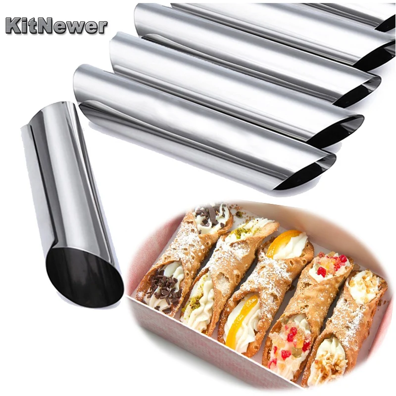 

8 pieces Stainless Steel DIY Baking Mold pieces Cannoli Forms Dessert Pastry Cream Molds Cake Kitchen Mold Cooking Tool