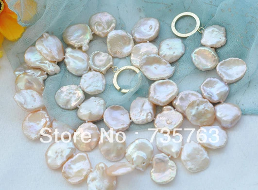 

xiuli 001076 Huge 17" PINK lamina KESHI REBORN PEARL NECKLACE can choose