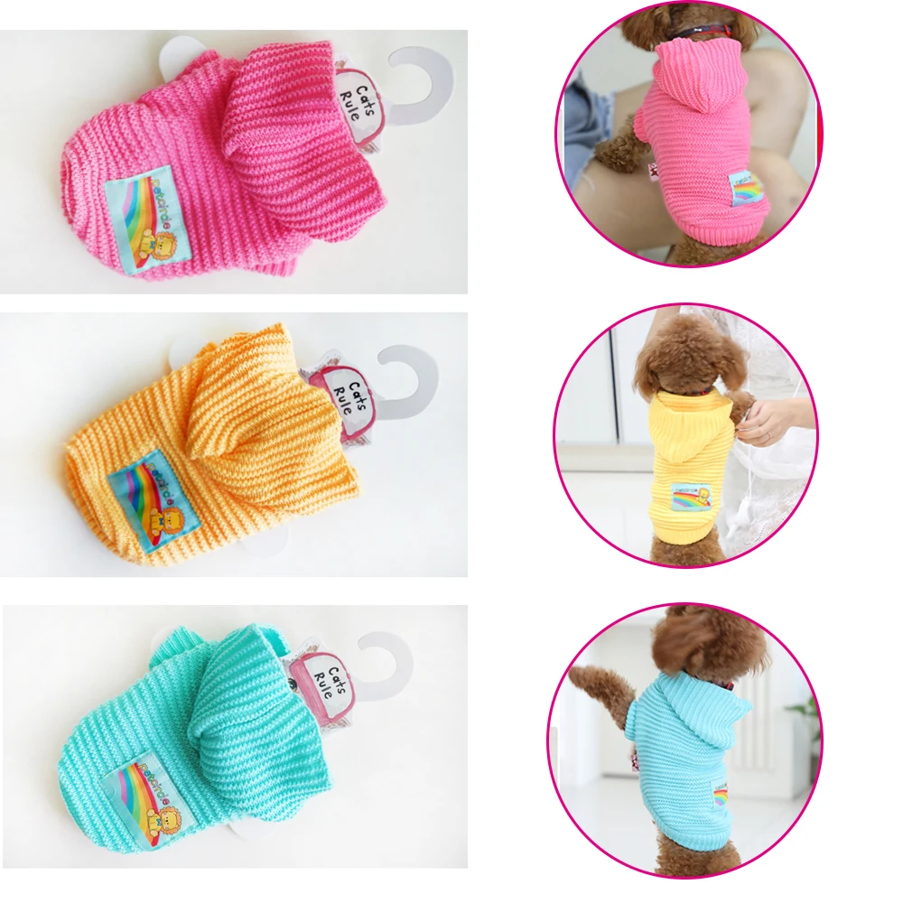 

Puppy Dog Bright Color Sweater Pet Coats Small Dogs Cotton Knitted Winter Warm Pet Small Breeds For Cats Poodle