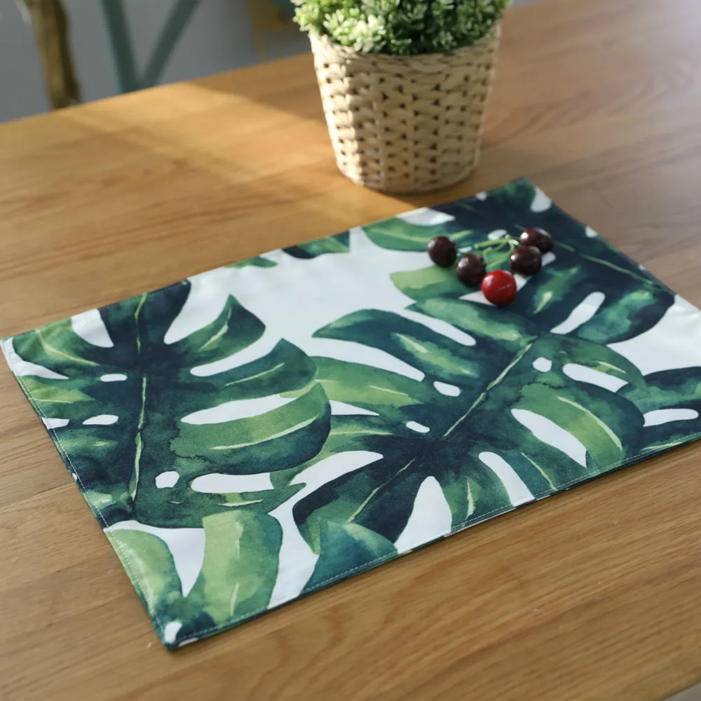 Buy New 4pcs/lot Natural Turtle bamboo Leaf Pattern Waterproof Placemats Double