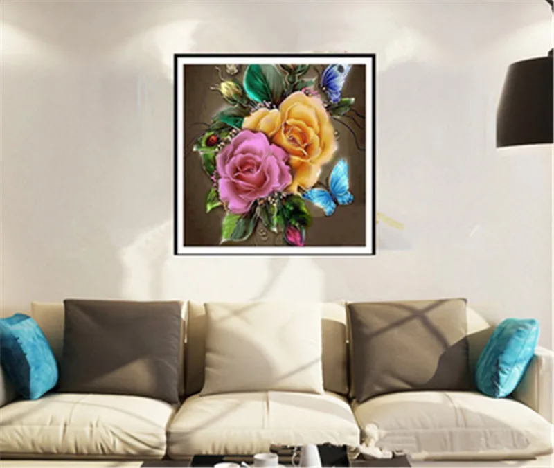 

30x30cm Flowers Butterfly Rose Resin diy diamond painting diamond mosaic painting embroidery Gift making diamond pattern