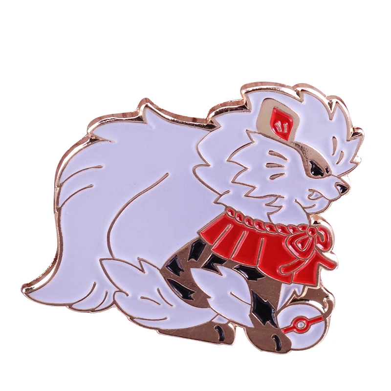 Arcanine pin блестящая Китайская Статуя Льва Шиши значок милые Хранители брошь на удачу прекрасный Рождественский подарок