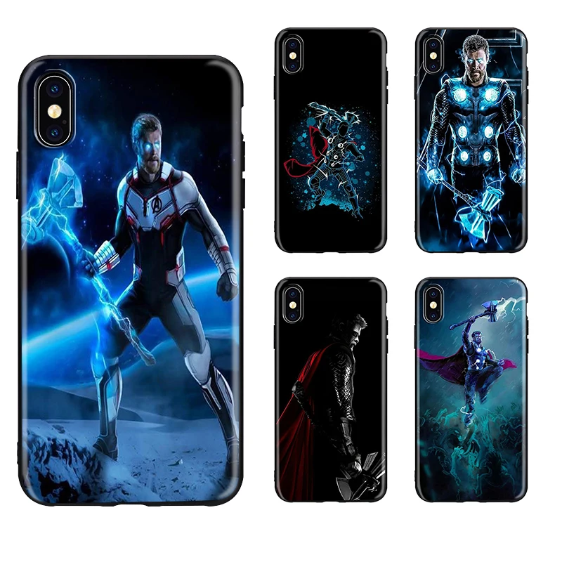 

Marvel Superheroes Thor Odinson Logo TPU Soft Phone Case for iPhone 8 7 6 6S Plus X 5 5S SE XS XR max 6plus