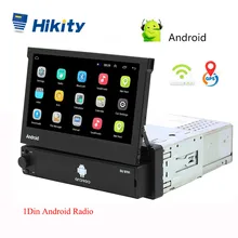 Hikity Android 8,1 автомобильный радиоприемник выдвижной GPS Wifi Авторадио 1 Din 7 ''сенсорный экран автомобильный мультимедийный MP5 плеер Поддержка камеры