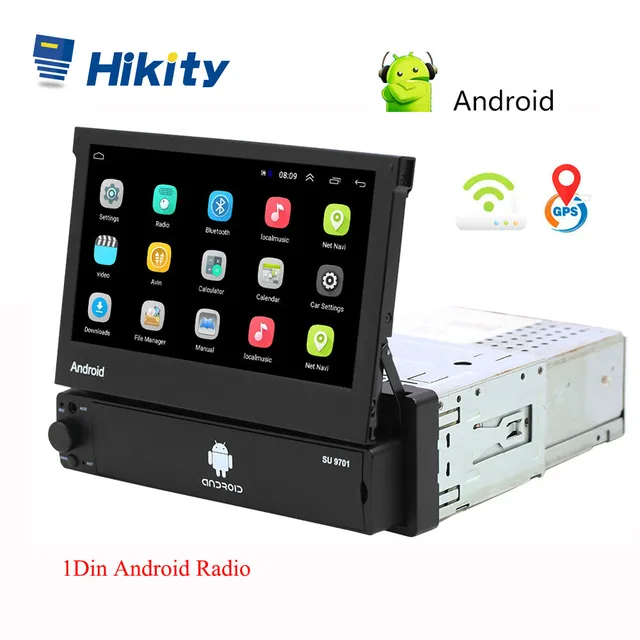 Hikity Android 1din Quad-Core Car GPS Navigation Player 7'' Universal Car Radio WiFi Bluetooth MP5 1 DIN Multimedia Player NO DVD 1