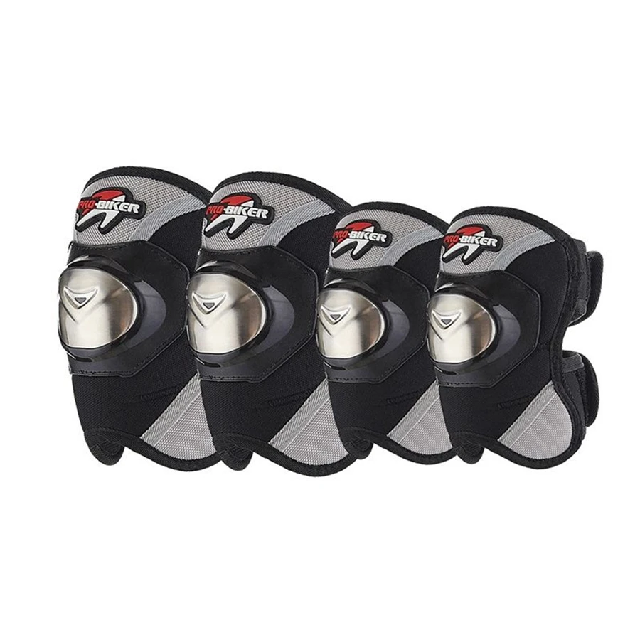 free-shipping-1set-4pcs-motorcycle-knee-elbow-pads-motorbike-stainless-steel-armor-brace-guard-protector