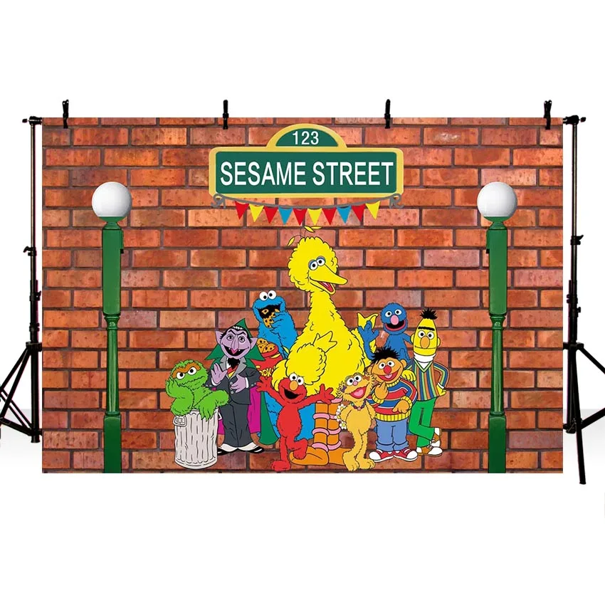 MEHOFOTO Elmo мир кирпичи стены Улица Сезам день рождения пользовательские фотографии студия фон винил 7x5FT LV-468