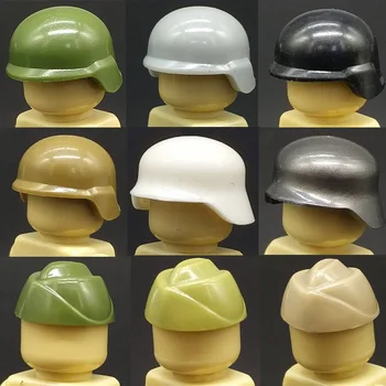 

WW2 Military Soldiers Weapon Accessory Building Blocks Brick City Soviet Helmet SWAT Cap Police Figures Hat Toys