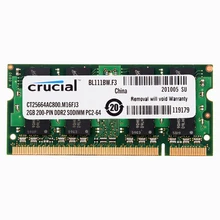 Память для ноутбука Crucial DDR2 667/800 МГц DDR2 2 ГБ 4 ГБ оперативная память для ноутбука 4 ГБ = 2 шт 2G PC2-5300/6400 S 1,8 в
