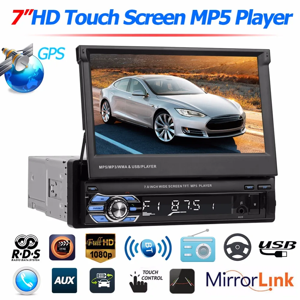 

Car Radio 7" Bluetooth Stereo Multimedia Player Autoradio MP5 RDS AM FM Radio Touch Screen Auto Radio Support Rear View Camera