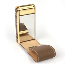 KEMEI электробритва KM-5500 кожаный корпус перезаряжаемая бритва зеркало для мужчин водонепроницаемый 2 в 1 поршневая бритва