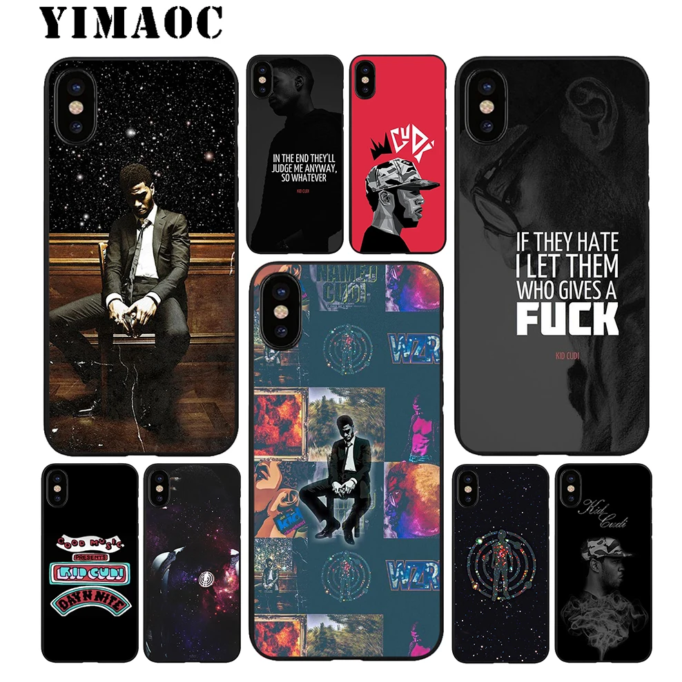 YIMAOC Кид кади Мягкий ТПУ Черный силиконовый чехол для iPhone X или 10 8 7 6 6S Plus 5 5S SE Xr Xs Max |