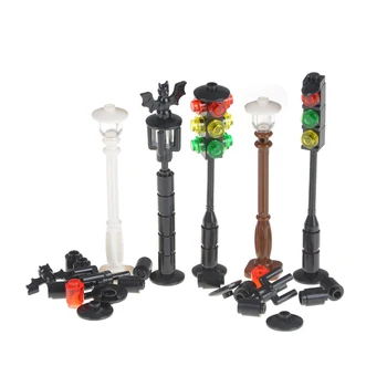 

Newest City Street light Non luminous Building Blocks Bricks Model Black Road Lamp Compatible Bricks Model Toy Hot Sale