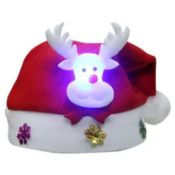 1 шт. для взрослых и детей светодио дный Рождество Санта Клаус оленя, снеговика вечерние Кепки подарок в масках Кепки