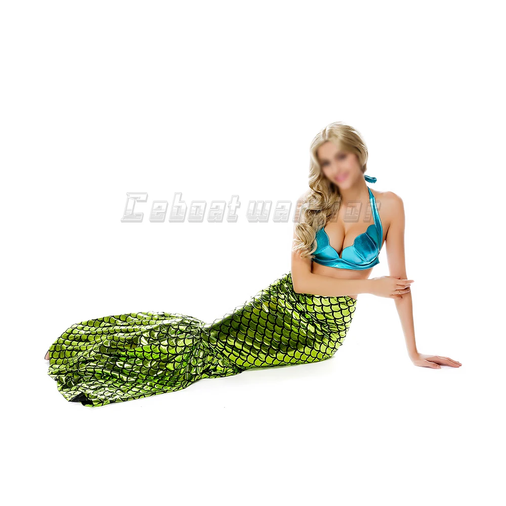 Фантастический маленький костюм русалки для косплея Ариэль хвост русалки необычное зеленое сексуальное платье с бюстгальтером вечерние платья для взрослых