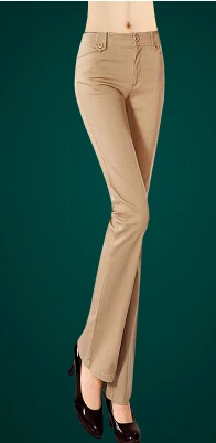 Весенне-осенние женские белые повседневные брюки, женские укороченные брюки больших размеров, миниатюрные женские расклешенные брюки, брюки, одежда - Цвет: Beige yellow