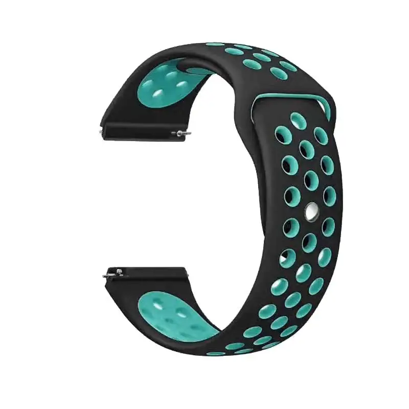 22 мм силиконовый спортивный ремешок для samsung Galaxy Watch 46 мм SM-R800NZSAXAR 20 мм Amazfit ремешок Bip для Galxy Watch 42 мм браслет - Цвет ремешка: 29Black Peacock blue