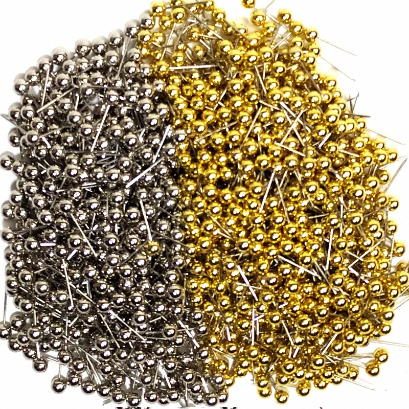 400 PCS Gold Silver Color Map Tacks Push Pins, with Round Plastic Head and  Steel Point Thumb Tacks Pin Office School