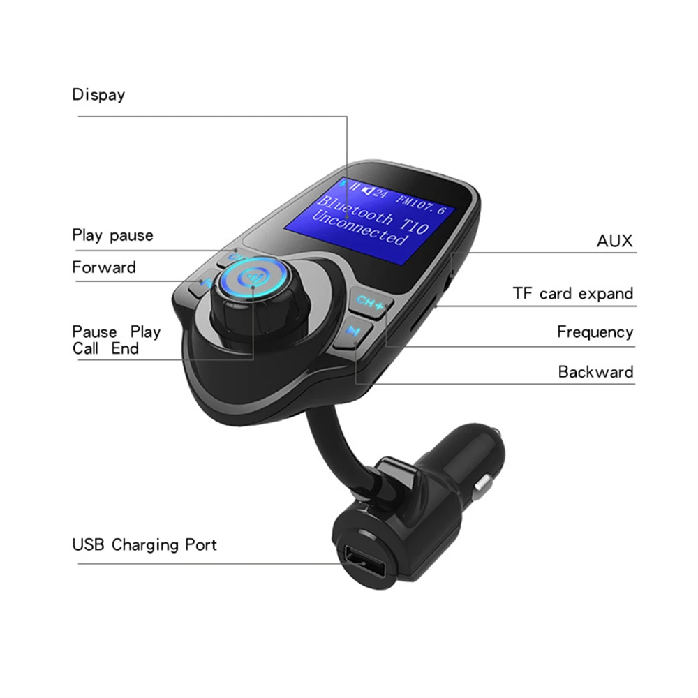 

transmitter MP3 voltage monitoring screen display Chinese and English display Car charger car Bluetooth hands-free FM