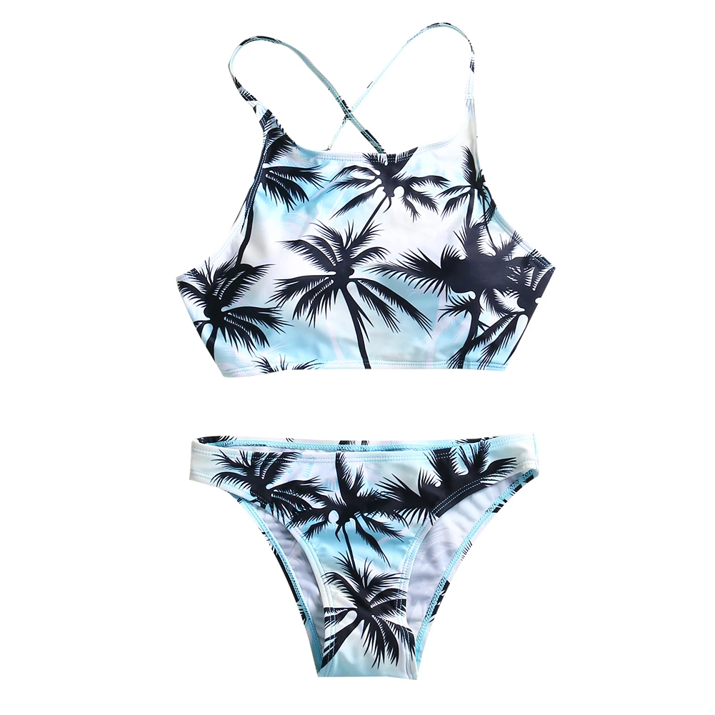 

Women Swimsuits Hot Sale Sexy Women Bikini Set Coconut Palm Print Women Swimwear