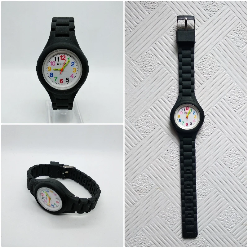New Simple Casual Solid color Silicone strap Children's watch Girls Boys Clock Kids Watches Fashion Women Quartz Wristwatches