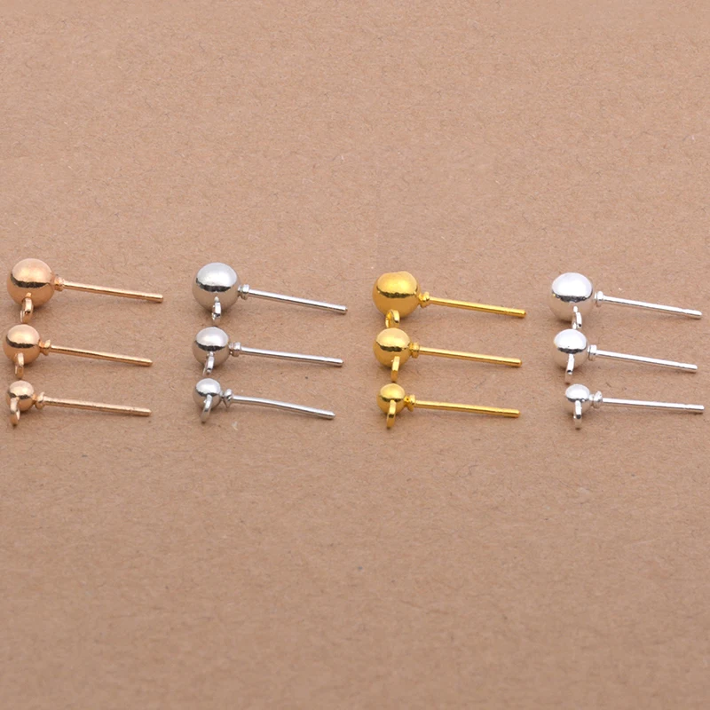 

20pcs/lot Gold Silver Rhodium Plated Stud Earrings Post Stopper Earplugs Jewelry Finding Make DIY Accessories Combination
