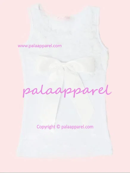 

Boutique tops sleeveless summer Kids petti top WHITE cotton Tshirt sleeveless ruffles chiffon ribbon