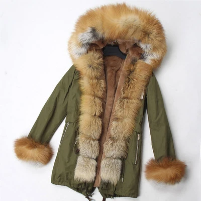 OFTBUY пальто с натуральным мехом, зимняя куртка, Женское пальто, Воротник из натурального Лисьего меха, свободная длинная парка, уличная одежда, новая корейская мода