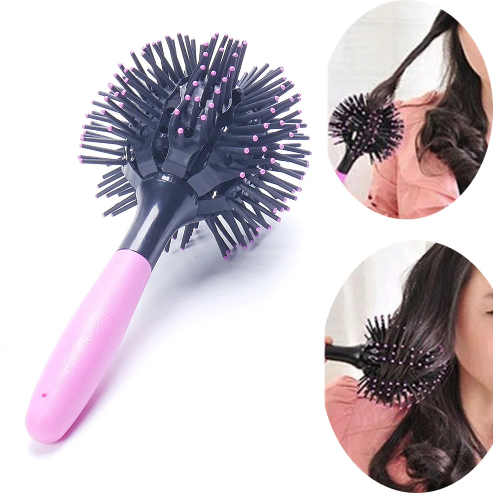 

3D Round Hair Brushes Comb Salon make up 360 degree Ball Styling Tools Magic Detangling Hairbrush Heat Resistant Hair Comb