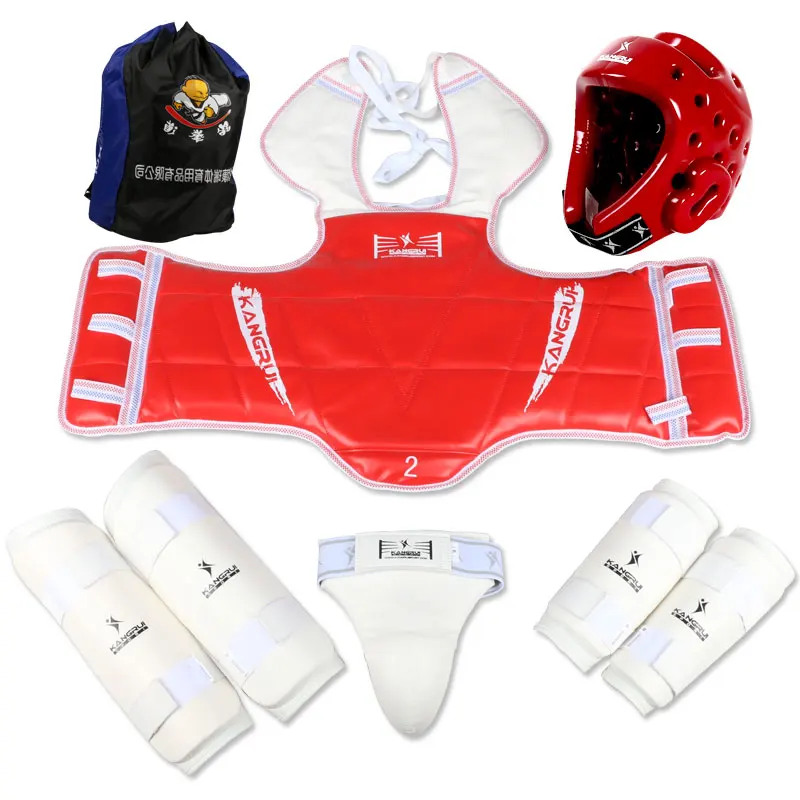 Taekwondo protectors 6pc karate groin guards chest guard arm leg