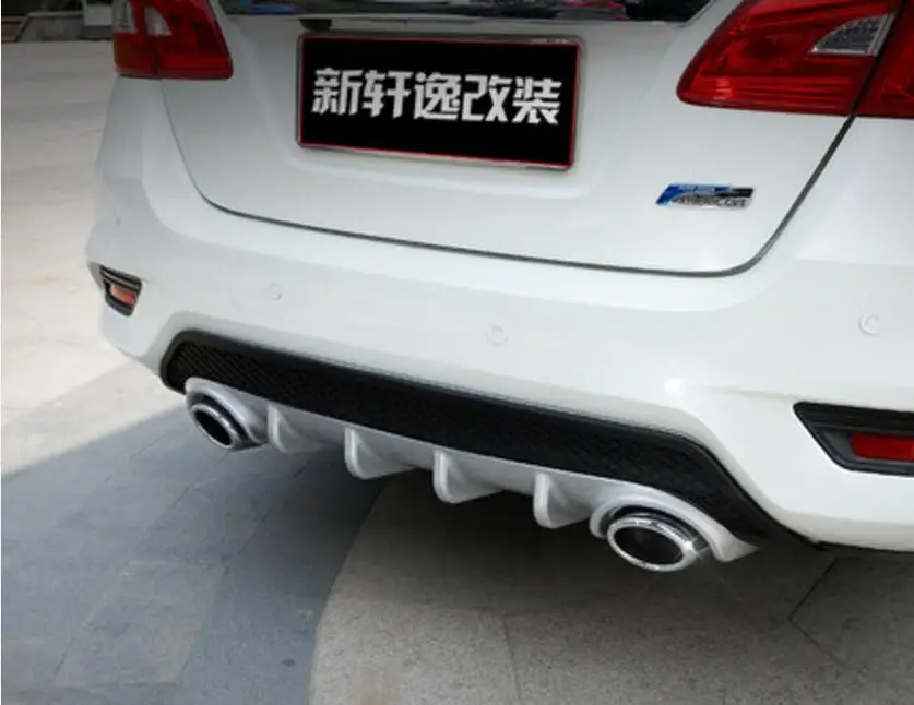 

ABS Special 2 outlet pipe Black Primer Car Rear Bumper Lip Auto Car Diffuser For Nissan SYLPHY 2016 2017 2018