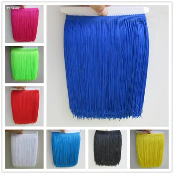 

YY-tesco 10yards Polyester Lace Tassel Fringe Lace Trim Ribbon Sew Latin Dress Stage Garment Curtain Accessories 15cm Width