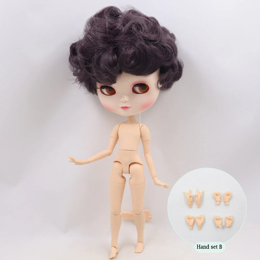 Кукла ICY Boy No. BL9219 темно-фиолетовые короткие волосы такие же, как Blyth с макияжем, мужское тело, низкая цена - Цвет: c