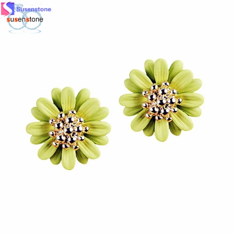 

SUSENSTONE New Fashion Women Lady Elegant daisy flower Cute Ear Stud Earrings #0