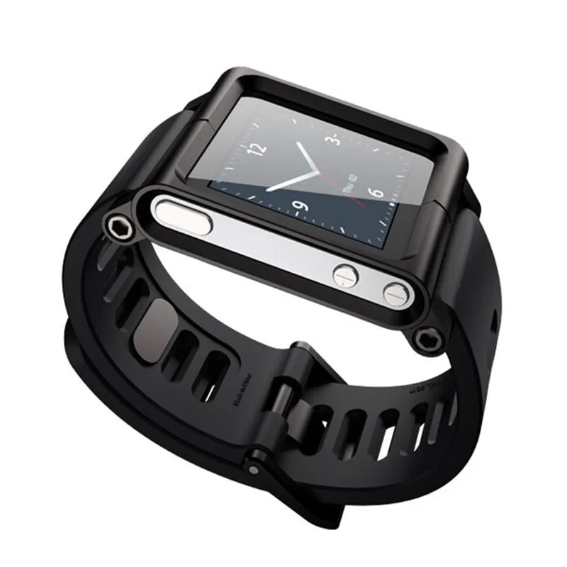 

Aluminum Silicone Mix Case Multi-Touch Watch Band For iPod Nano 6/6th Watches Women Men's Watch Bank 2018 Bracelet