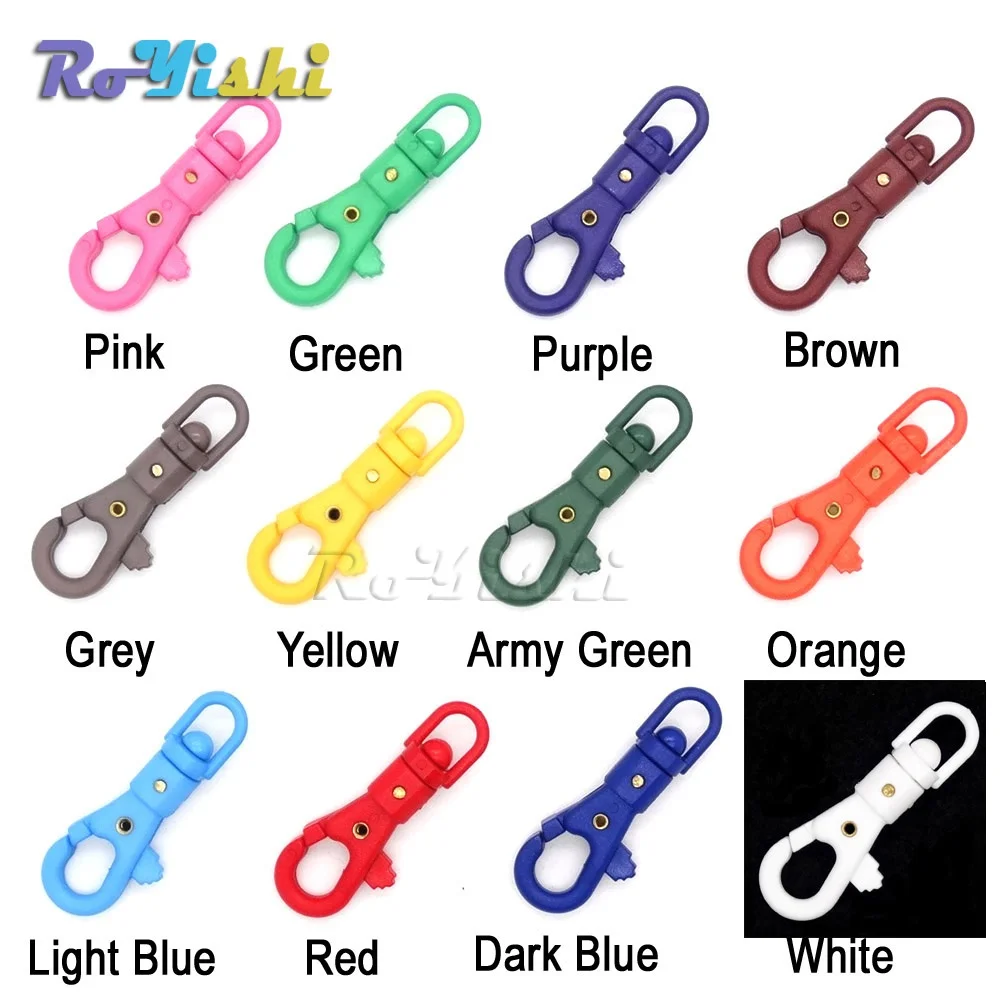 1000pcs/pack 1/4'' Swivel Snap Colorful Plastic Hook For Weave Paracord Lanyard Buckles Backpack