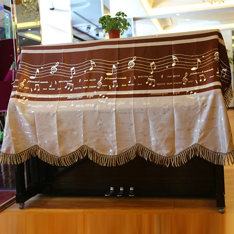 Dust Proof Practical European Style Piano Cover Thickening Cloth Decorated with Macrame for Universal Upright Vertical Piano (1)