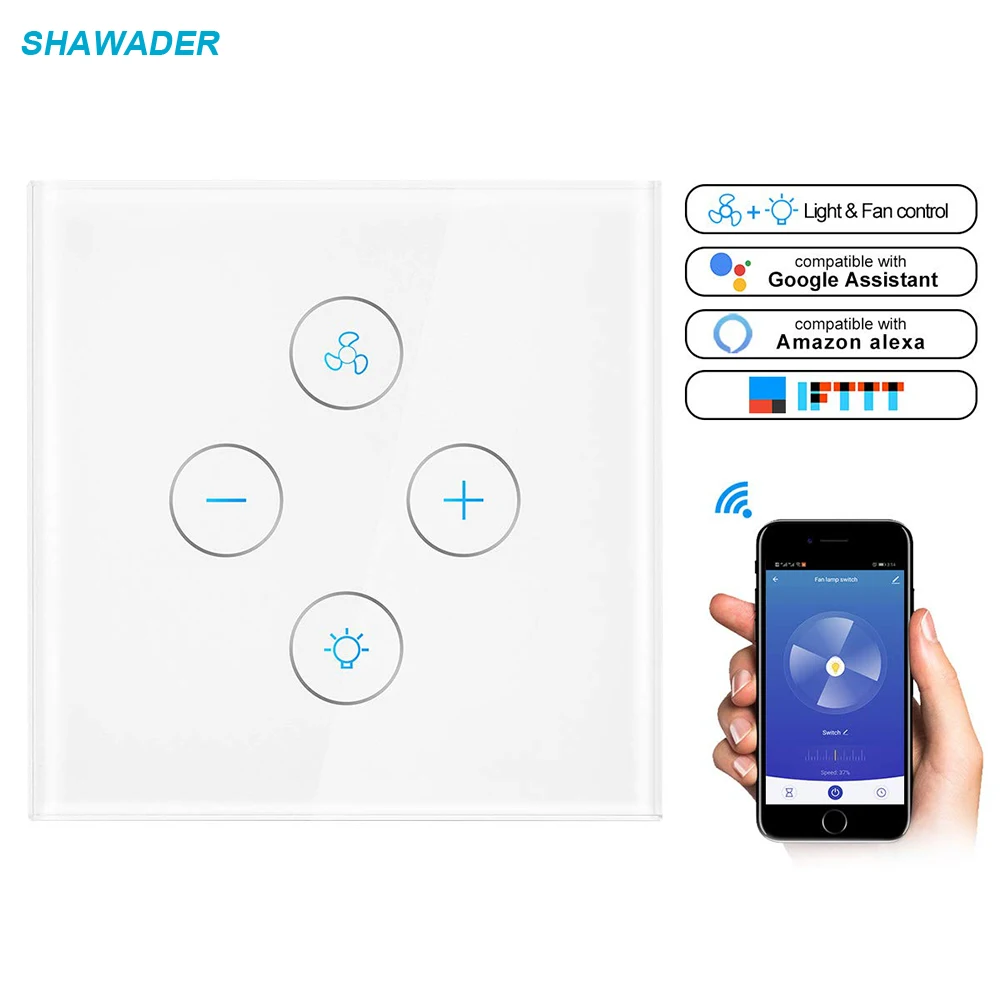 

WiFi Smart Wall Switch App Remote Fan Light Control 110-220V Homekit Work with Alexa Google Home Smart Life App Control for Home
