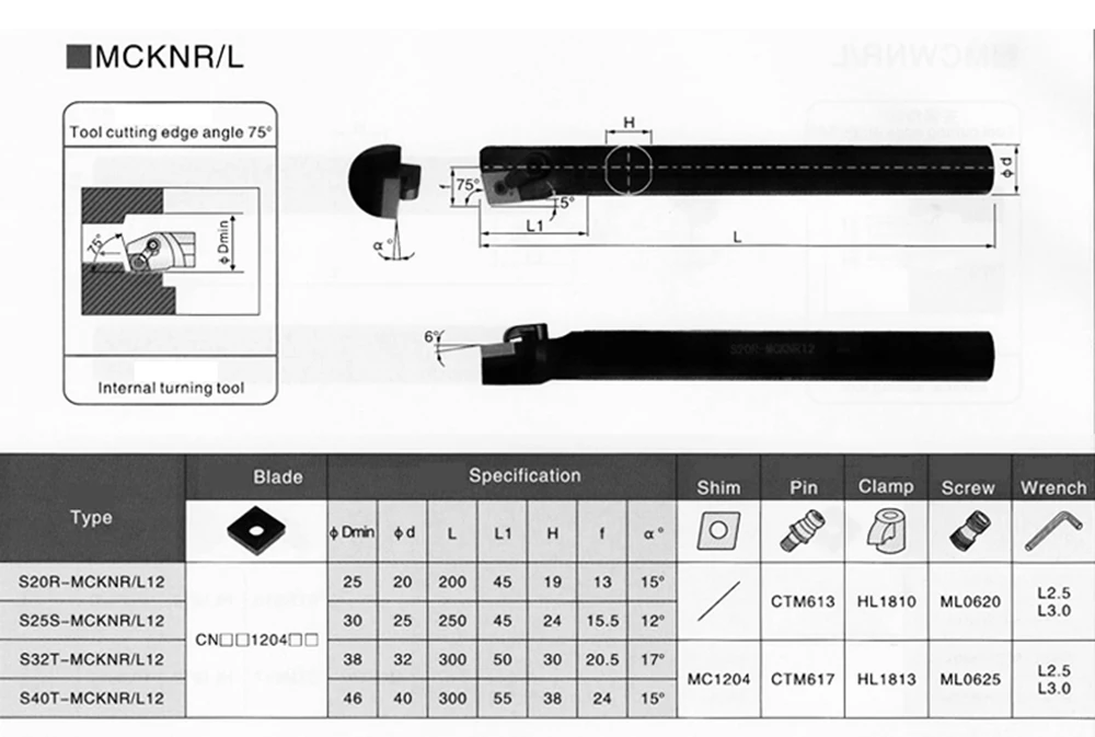 S25S-MCKNL12 расточка инструменты резательный стержень токарный резец S20R-MCKNR12 карбида вставки ЧПУ держатель внутренний инструмент
