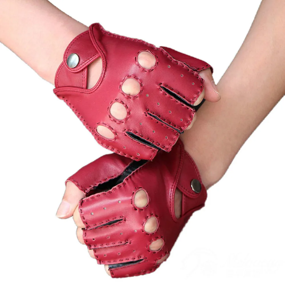 Women Lady Fashion Half finger Fingerless Glove Motorcycle Cycling