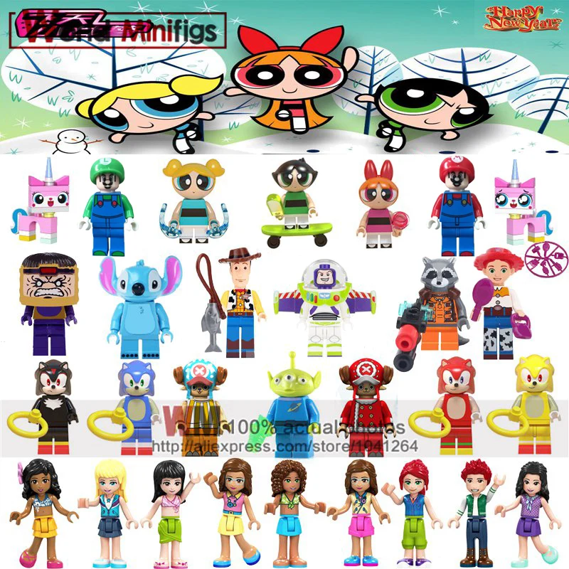 

Animal Toy Block Pumping Series Eagle Pelican Elephant Elk Toy Story Jessie Woody Alien Mickey Mouse Building Blocks Gift PG8223