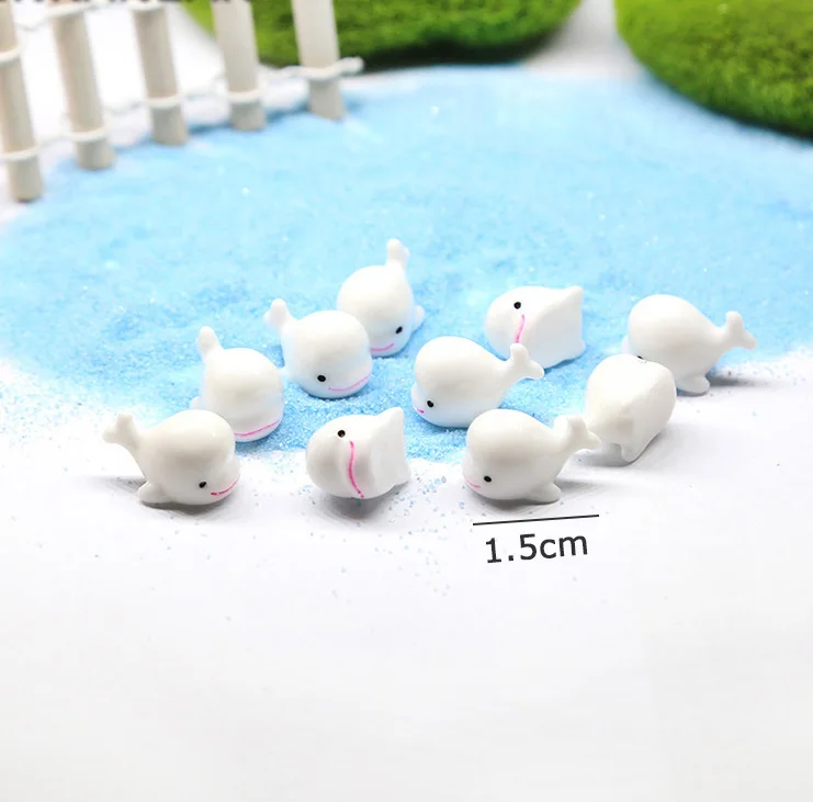 New Micro Fairy Garden Decoration Ornament Cute Dolphin Model Figures DIY Aquarium Accessories Beach Starfish Shell - Цвет: 10pcs dolphin