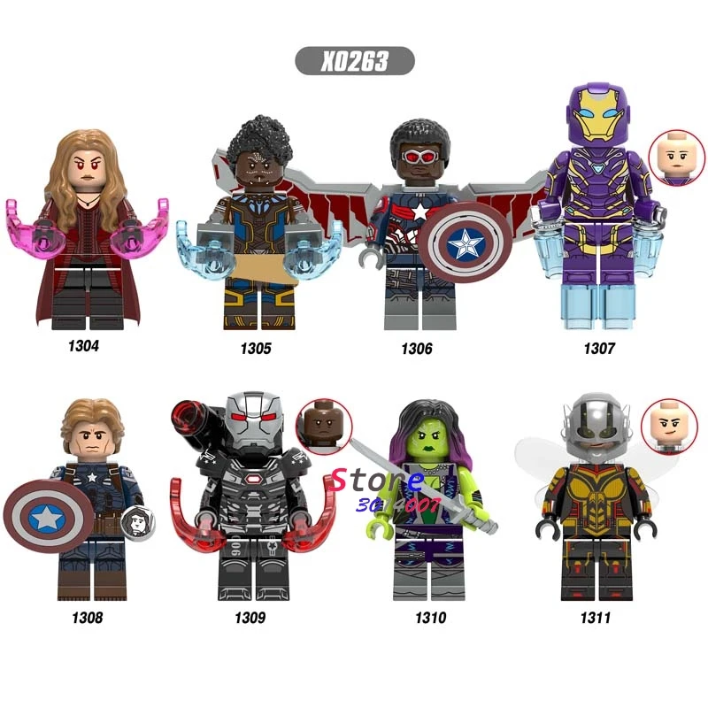

Single Avengers Endgame Thor Pepper Scarlet Witch Gamora Captain America Wasp War Machine building blocks Kids Toys