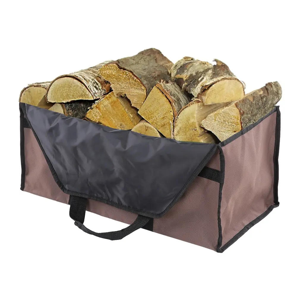 Large Capacity Oxford Cloth Logs Carrier with 2 Handles Fire Wood Holders Firewood Storage Package Bag Holders Carrying Bag